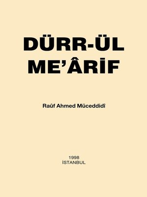 cover image of Dürr-ül me'ârif